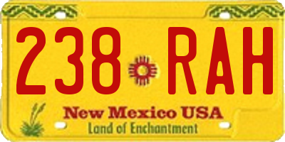 NM license plate 238RAH