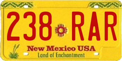 NM license plate 238RAR