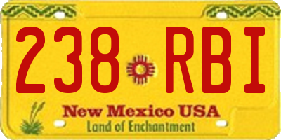 NM license plate 238RBI