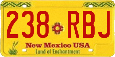 NM license plate 238RBJ