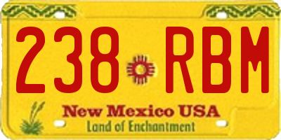NM license plate 238RBM