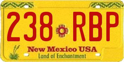 NM license plate 238RBP