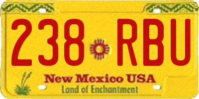 NM license plate 238RBU