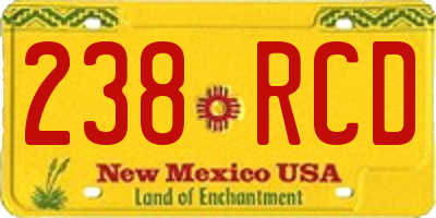NM license plate 238RCD
