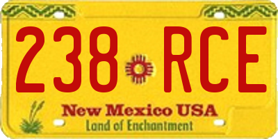 NM license plate 238RCE