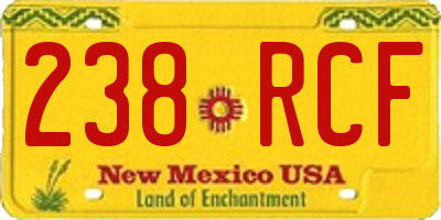 NM license plate 238RCF