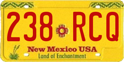 NM license plate 238RCQ