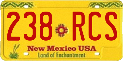 NM license plate 238RCS