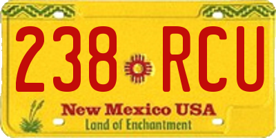 NM license plate 238RCU