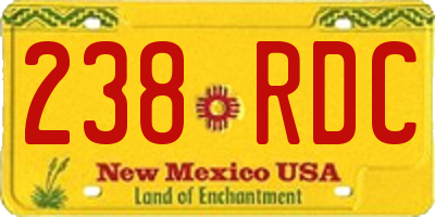 NM license plate 238RDC