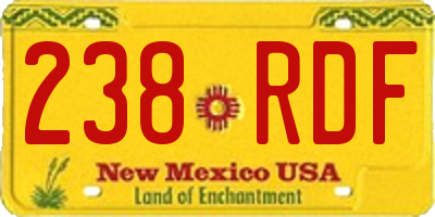 NM license plate 238RDF