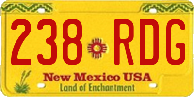NM license plate 238RDG