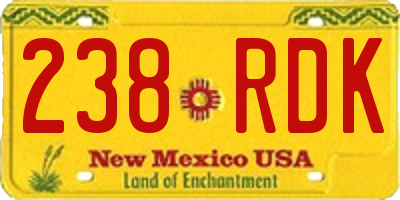 NM license plate 238RDK