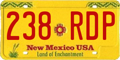 NM license plate 238RDP