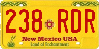 NM license plate 238RDR
