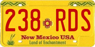 NM license plate 238RDS