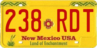 NM license plate 238RDT