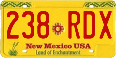 NM license plate 238RDX