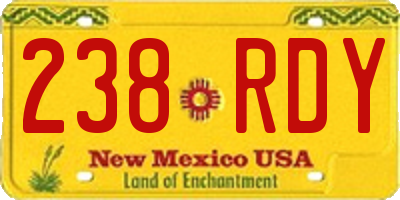 NM license plate 238RDY