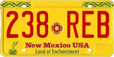 NM license plate 238REB