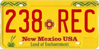 NM license plate 238REC