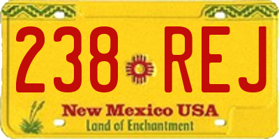 NM license plate 238REJ