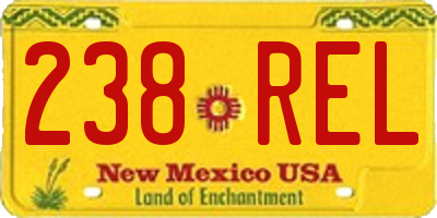 NM license plate 238REL