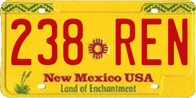 NM license plate 238REN