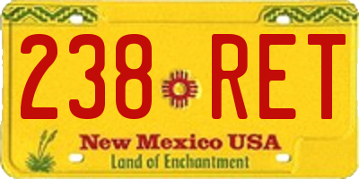NM license plate 238RET