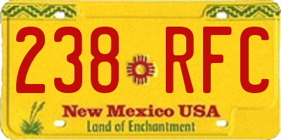 NM license plate 238RFC