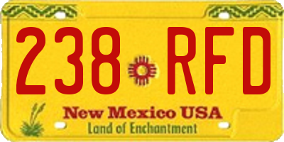 NM license plate 238RFD