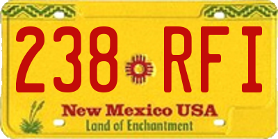 NM license plate 238RFI