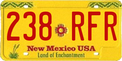 NM license plate 238RFR