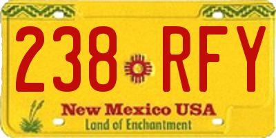 NM license plate 238RFY