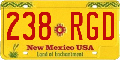 NM license plate 238RGD