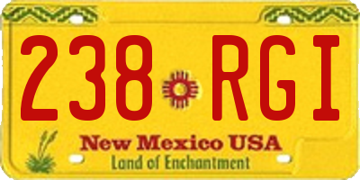 NM license plate 238RGI