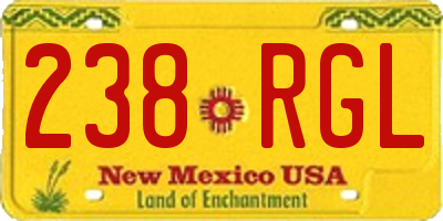 NM license plate 238RGL