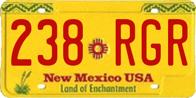 NM license plate 238RGR