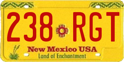 NM license plate 238RGT