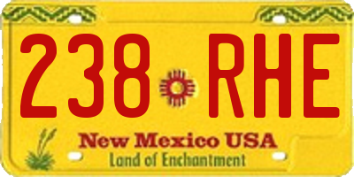 NM license plate 238RHE