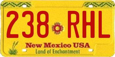 NM license plate 238RHL
