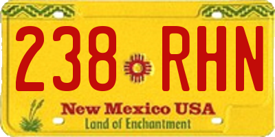 NM license plate 238RHN