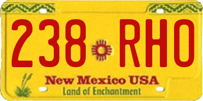 NM license plate 238RHO