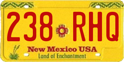 NM license plate 238RHQ