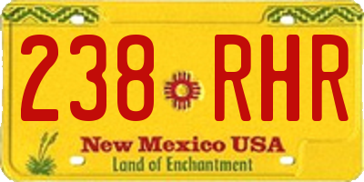 NM license plate 238RHR