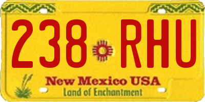 NM license plate 238RHU