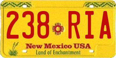 NM license plate 238RIA