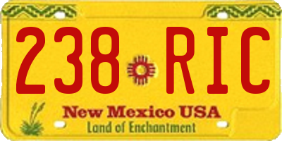 NM license plate 238RIC