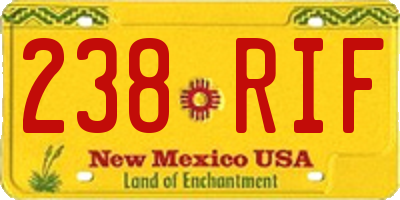 NM license plate 238RIF