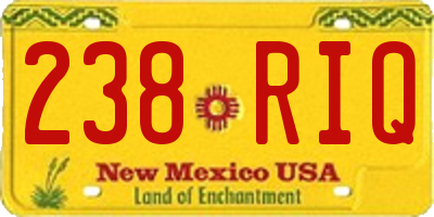 NM license plate 238RIQ